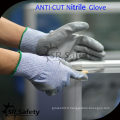 SRSAFETY Gant de travail nitrile anti-découpage doublé en doublure en caoutchouc calibre 13